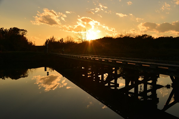 八幡橋の夕焼け