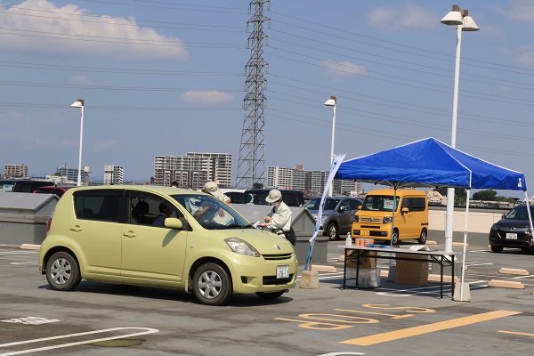 川島町 広域避難訓練（北本市ヘイワールド）