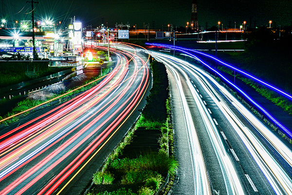 川島町 国道254号 夜景