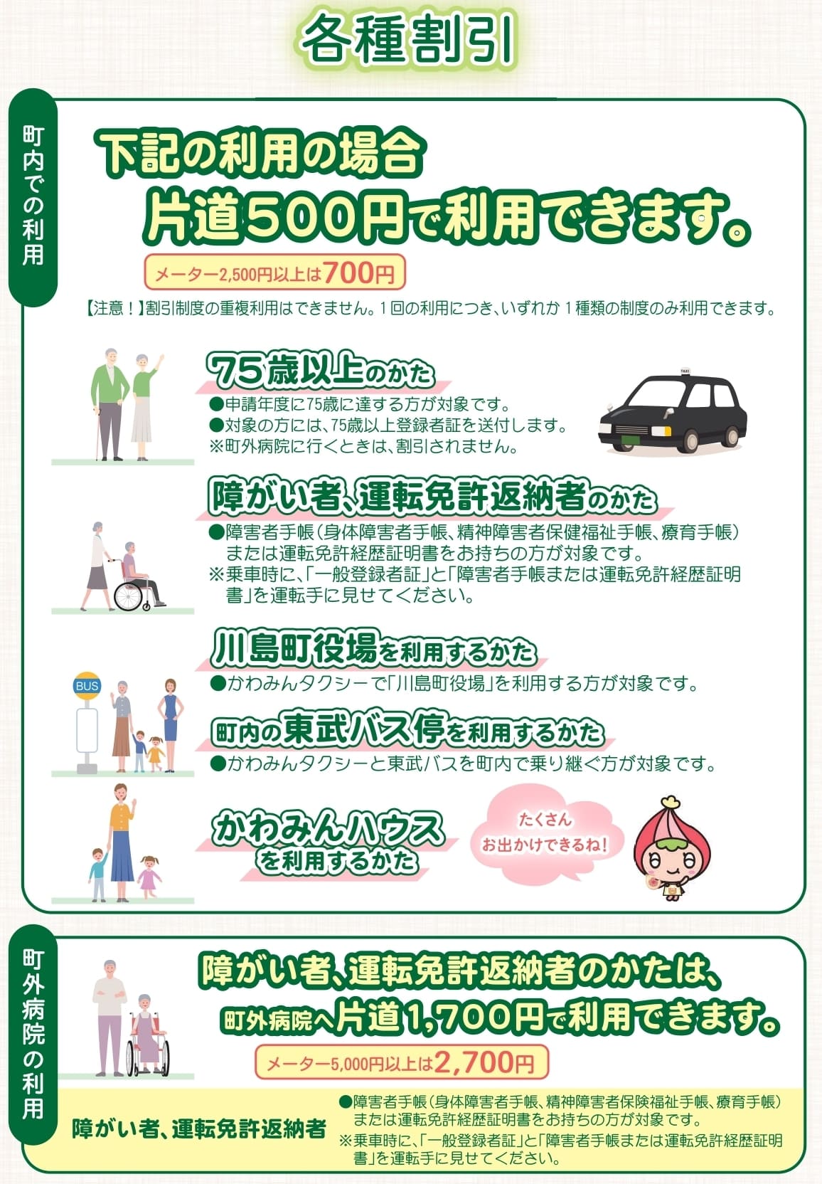 かわみんタクシー割引案内