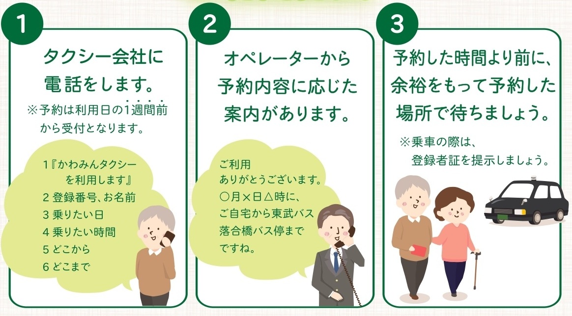 かわみんタクシー予約について